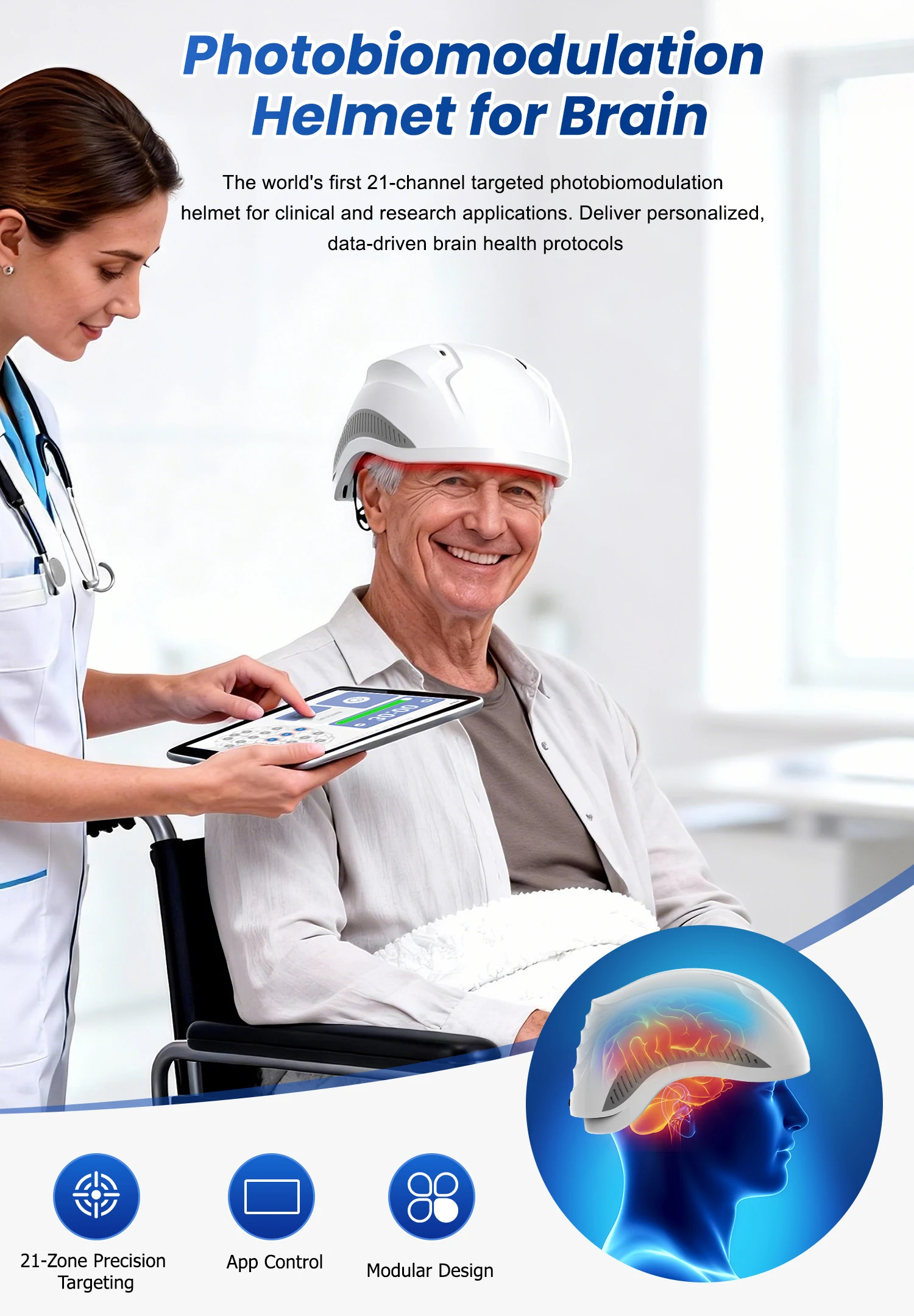 Photobiomodulation Helmet for Brain brochure page
